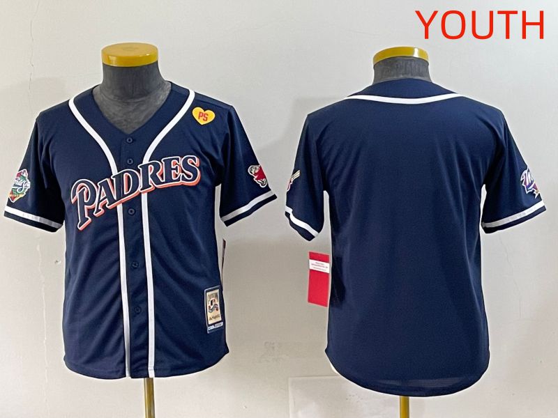 Youth 2025 San Diego Padres Blank Blue Throwback Game Nike MLB Jersey style 12->youth mlb jersey->Youth Jersey